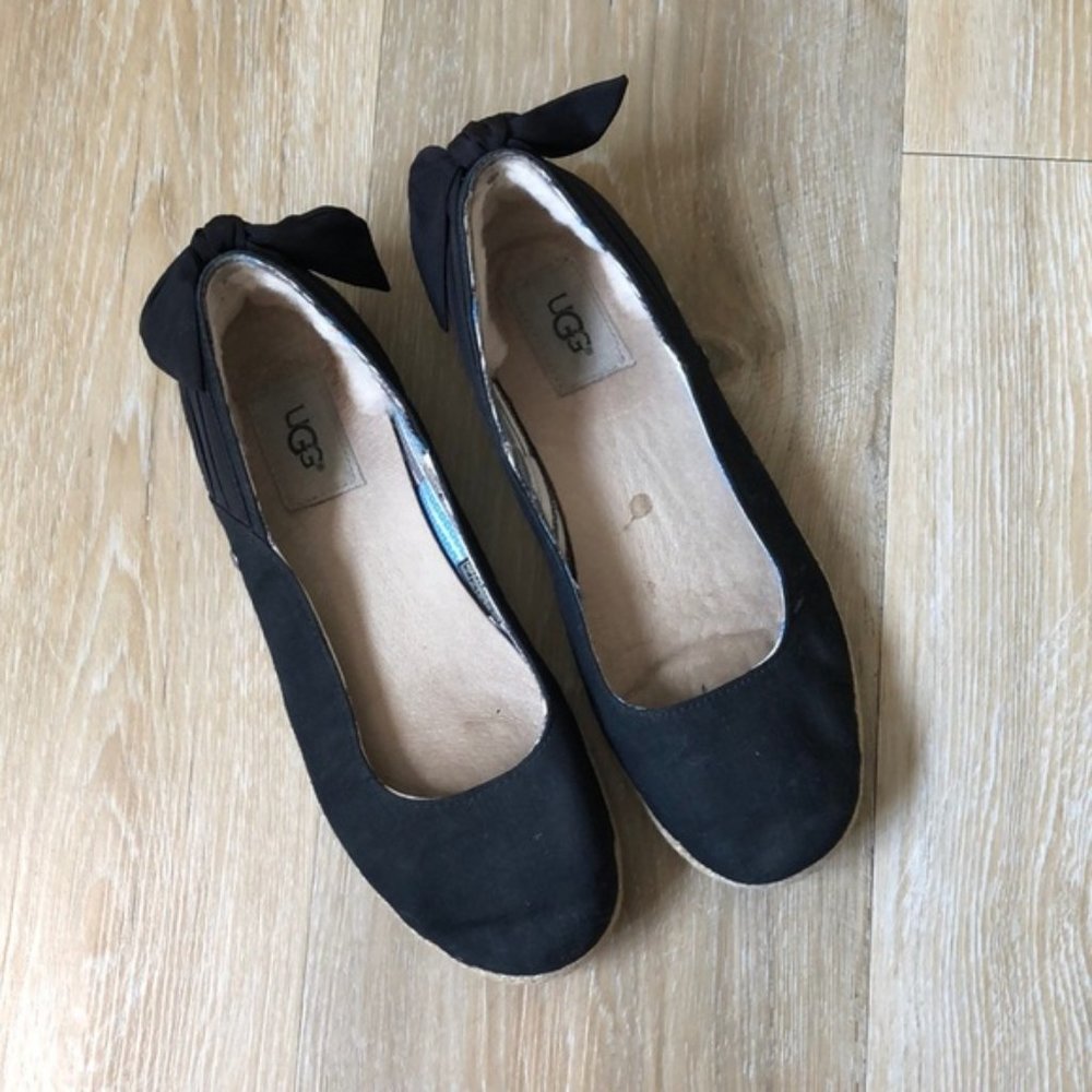 Ugg Perrie Black Canvas Ballet Shoe